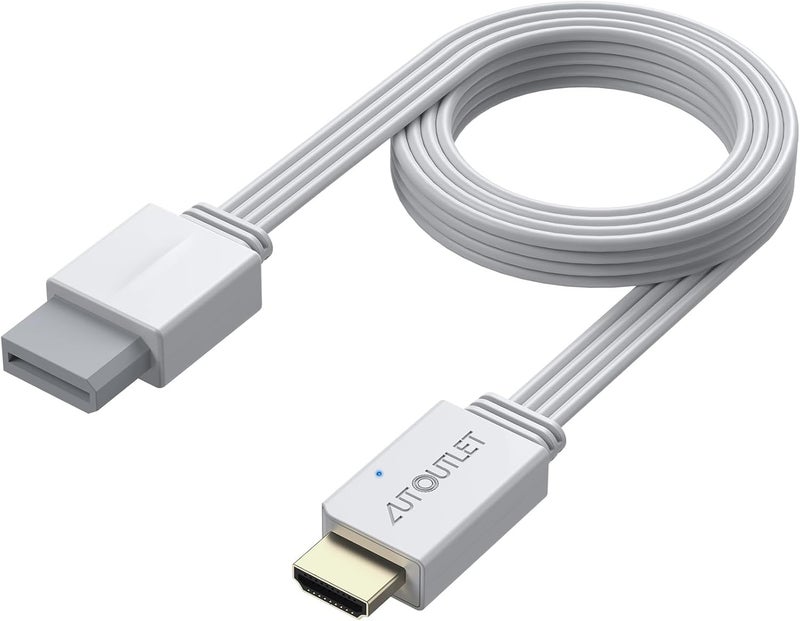 AUTOUTLET Wii to HDMI Converter 1080P 5ft/150cm for Full HD Device, Adapter with HDMI Male Cable Output Compatible with Nintendo Wii, Wii U, HDTV, Monitor-Supports All Wii Display Modes - Image 1